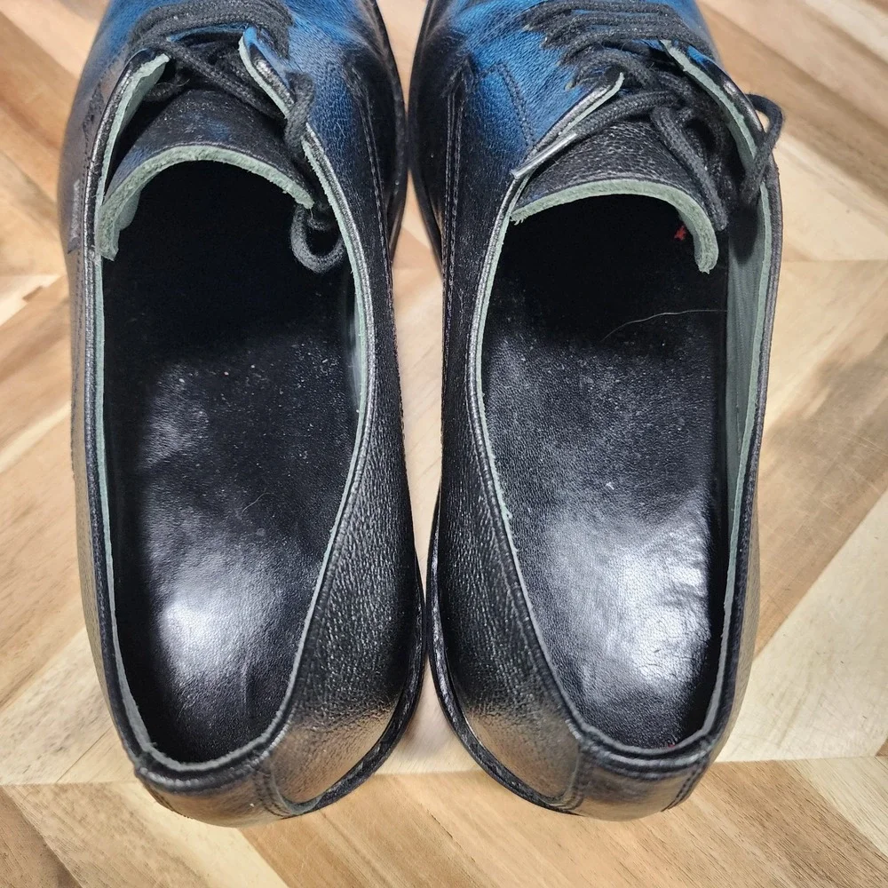 Mephisto Marlon Pebbled Leather Black Derby Shoes Mens US 12 Walking Comfort